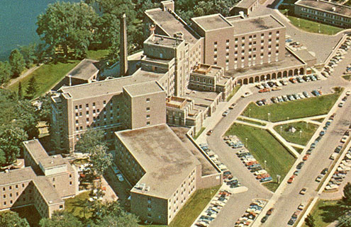 Aerial view of hospital