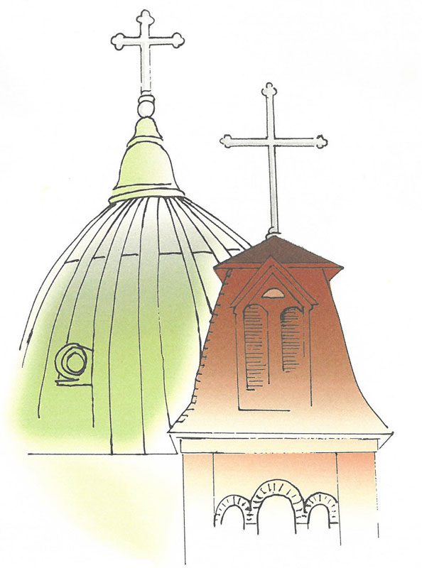 Illustration of church spires