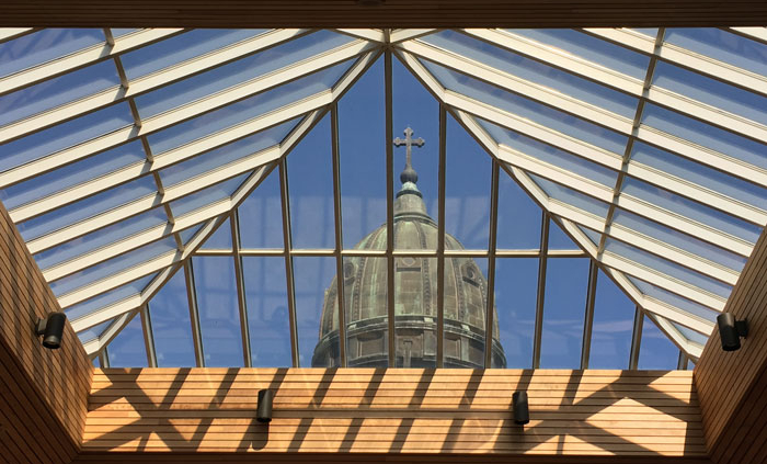 Dome Through Skylight in Gathering Place