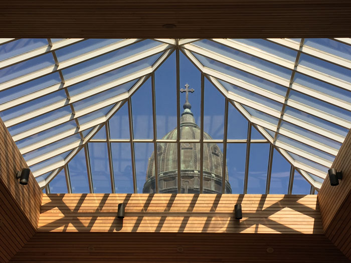 Dome Through Skylight in Gathering Place